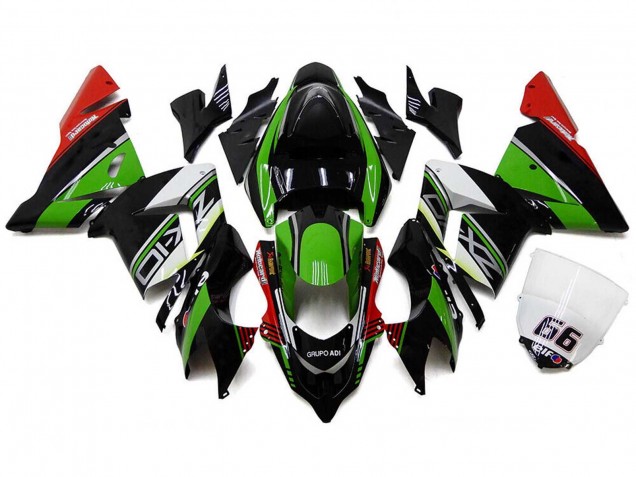 2004-2005 Kawasaki ZX10R Motorcycle Fairings - White Black Green Elf Canada for Sale