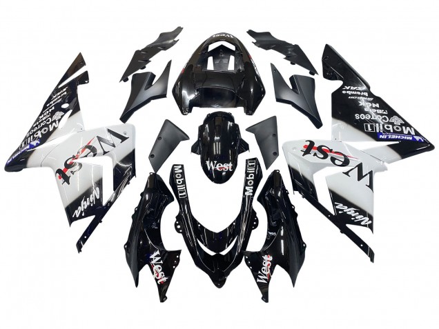 2004-2005 Kawasaki ZX10R Motorcycle Fairings - White Black West Ninja Canada for Sale