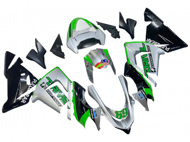 2004-2005 Kawasaki ZX10R Motorcycle Fairings - Green Silver Black 69 Canada for Sale