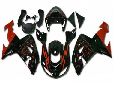 2006-2007 Kawasaki ZX10R Motorcycle Fairings - Glossy Black Red Canada for Sale