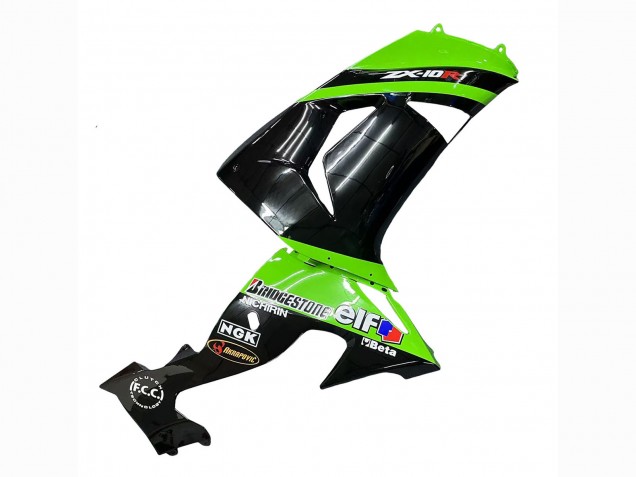2006-2007 Kawasaki ZX10R Motorcycle Fairings - Green Black Elf Touch4 3M Canada for Sale