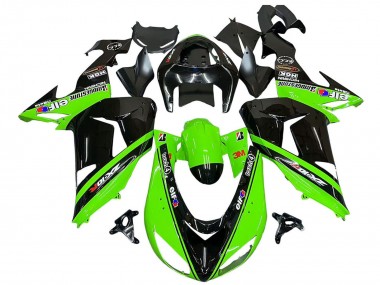 2006-2007 Kawasaki ZX10R Motorcycle Fairings - Green Black Elf Touch4 3M Canada for Sale