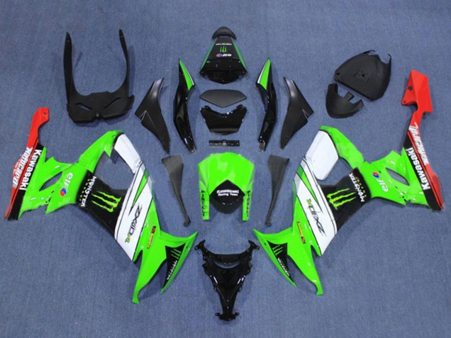 2008-2010 Kawasaki ZX10R Motorcycle Fairings - Green White Red Black Monster Canada for Sale