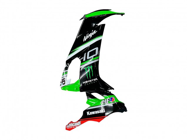 2008-2010 Kawasaki ZX10R Motorcycle Fairings - Green White Red Black Monster Elf 66 Canada for Sale