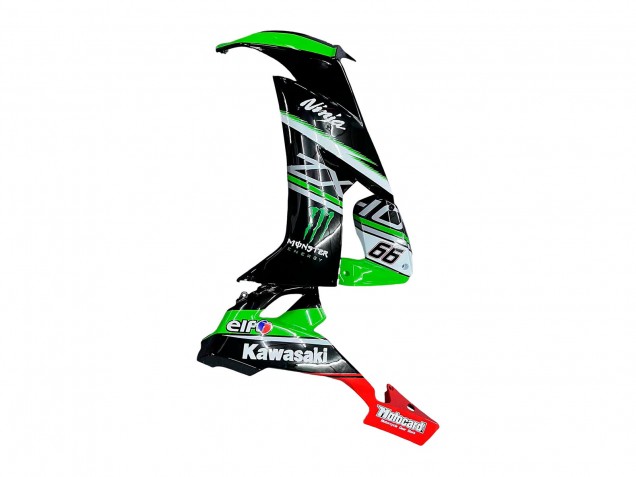 2008-2010 Kawasaki ZX10R Motorcycle Fairings - Green White Red Black Monster Elf 66 Canada for Sale