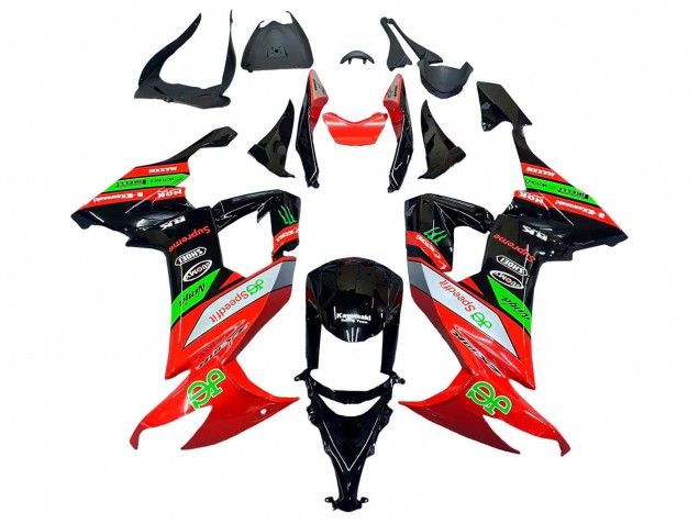2008-2010 Kawasaki ZX10R Motorcycle Fairings - Red Green Black Canada for Sale
