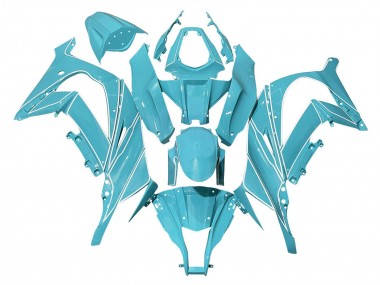 2008-2010 Kawasaki ZX10R Motorcycle Fairings - Light Blue White Lines Canada for Sale