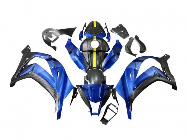 2008-2010 Kawasaki ZX10R Motorcycle Fairings - Blue Yellow Matte Black Canada for Sale