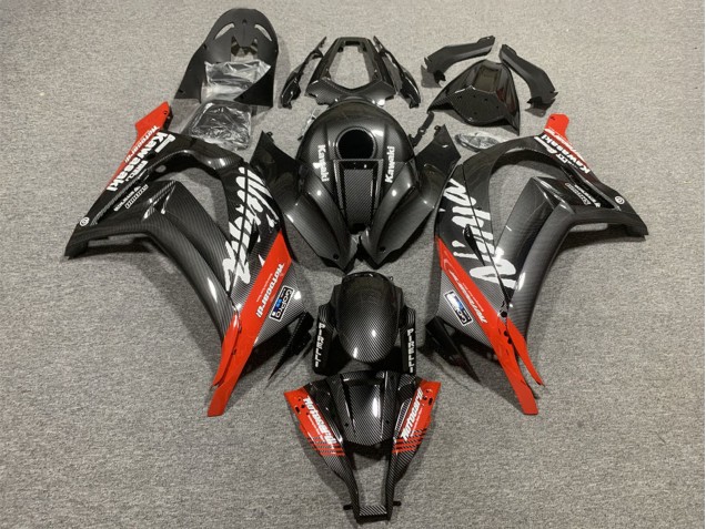 2008-2010 Kawasaki ZX10R Motorcycle Fairings - Black Carbon Fiber Red Canada for Sale
