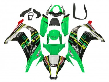 2011-2015 Kawasaki ZX10R Motorcycle Fairings - Green Yellow Black White Elf Monster Canada for Sale