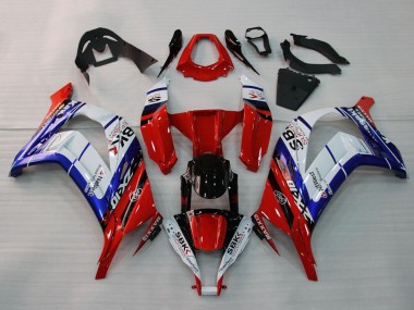 2011-2015 Kawasaki ZX10R Motorcycle Fairings - White Blue Red Black SBK Maxxis Canada for Sale