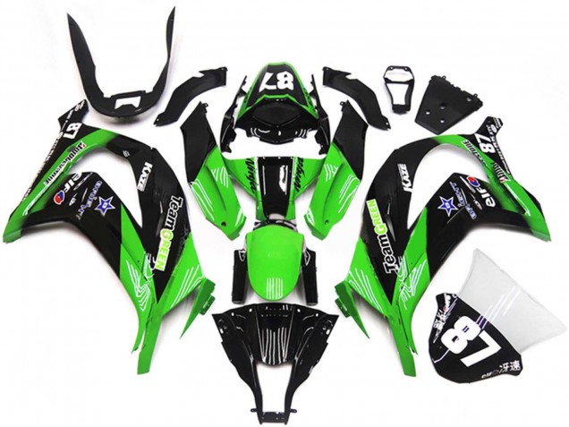 2011-2015 Kawasaki ZX10R Motorcycle Fairings - Green Glossy Black Blue Star Team Green 87 Canada for Sale