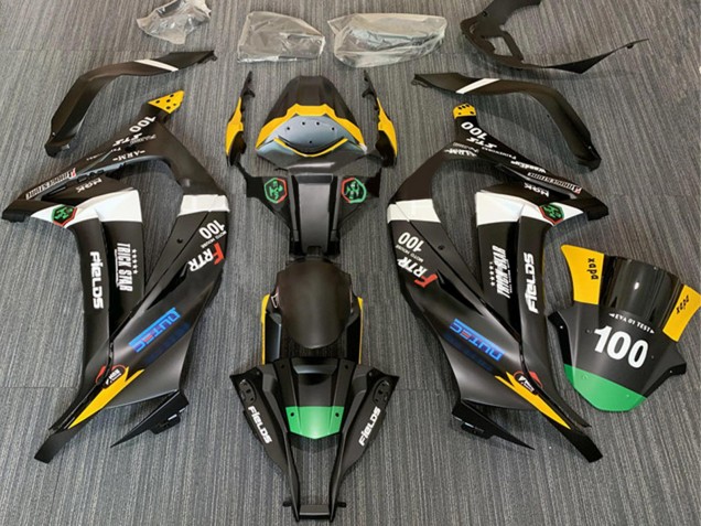2011-2015 Kawasaki ZX10R Motorcycle Fairings - Matte Black White Yellow Green Elf Trick Star Frtr 100 Canada for Sale