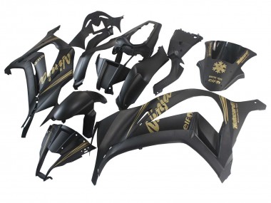 2011-2015 Kawasaki ZX10R Motorcycle Fairings - Matte Black Gold Snow Elf Canada for Sale