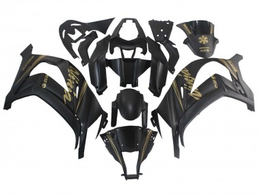 2011-2015 Kawasaki ZX10R Motorcycle Fairings - Matte Black Gold Snow Elf Canada for Sale