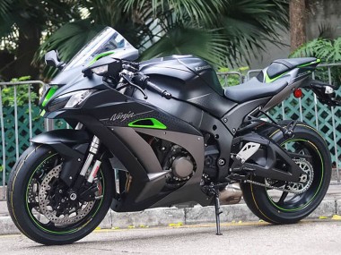 2011-2015 Kawasaki ZX10R Motorcycle Fairings - Matte Black Green White Honeycomb Canada for Sale