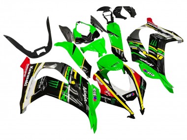 2016-2020 Kawasaki ZX10R Motorcycle Fairings - Green Yellow Red Black Elf Monster Canada for Sale