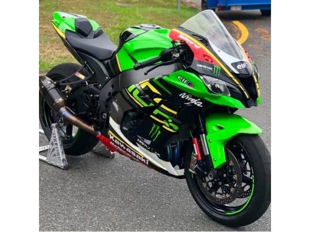 2016-2020 Kawasaki ZX10R Motorcycle Fairings - Green Yellow Red Black Elf Monster Canada for Sale