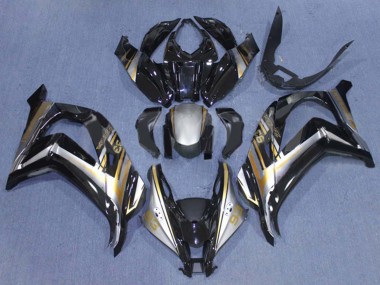 2016-2020 Kawasaki ZX10R Motorcycle Fairings - Glossy Black Silver Gold 93 Canada for Sale