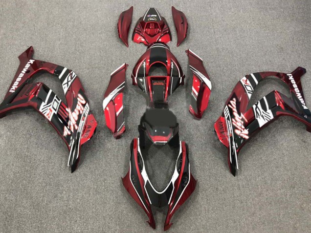 2016-2020 Kawasaki ZX10R Motorcycle Fairings - Maroon Red White Glossy Black Canada for Sale