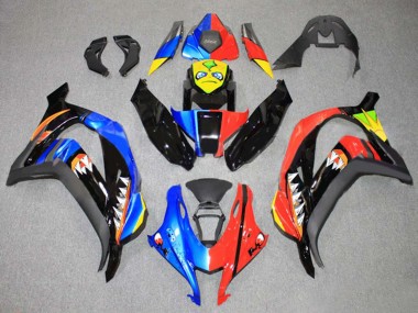 2016-2020 Kawasaki ZX10R Motorcycle Fairings - Blue Red Yellow Black Shark Canada for Sale
