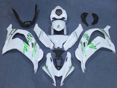 2016-2020 Kawasaki ZX10R Motorcycle Fairings - White Green Ninja Canada for Sale