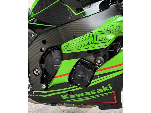 2021-2025 Kawasaki ZX10R Motorcycle Fairings - Green Glossy Black Canada for Sale
