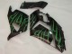 2006-2011 Kawasaki ZX14R ZZR1400 Motorcycle Fairing - Glossy Black Green Flame Canada for Sale