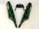 2006-2011 Kawasaki ZX14R ZZR1400 Motorcycle Fairing - Glossy Black Green Flame Canada for Sale