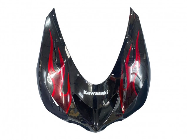 2006-2011 Kawasaki ZX14R ZZR1400 Motorcycle Fairing Kits - Glossy Black Red Flame Canada for Sale