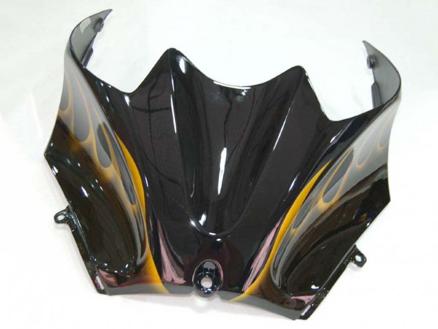 2006-2011 Kawasaki ZX14R ZZR1400 Motorcycle Fairings - Glossy Black Gold Flame Canada for Sale