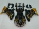2006-2011 Kawasaki ZX14R ZZR1400 Motorcycle Fairings - Glossy Black Gold Flame Canada for Sale