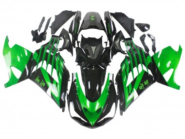 2012-2024 Kawasaki ZX14R ZZR1400 Motorcycle Fairing Kits - Green Glossy Black Canada for Sale