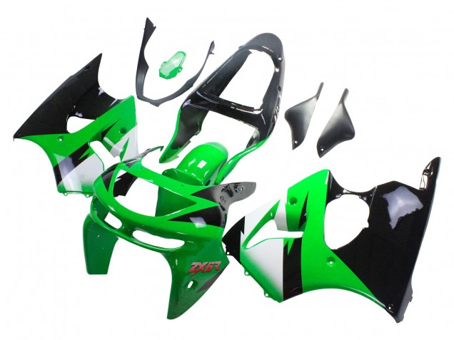 1998-1999 Kawasaki ZX6R Motorcycle Fairings - Green White Glossy Black Canada for Sale