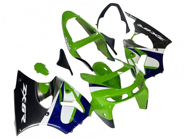1998-1999 Kawasaki ZX6R Motorcycle Fairings - Green White Blue Silver Glossy Black Canada for Sale