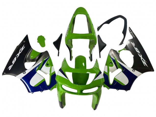 1998-1999 Kawasaki ZX6R Motorcycle Fairings - Green White Blue Silver Glossy Black Canada for Sale