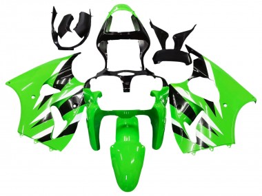 2000-2002 Kawasaki ZX6R Motorcycle Fairings - Green White Black Canada for Sale