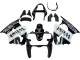 2000-2002 Kawasaki ZX6R Motorcycle Fairings - Glossy Black White West Michelin Canada for Sale