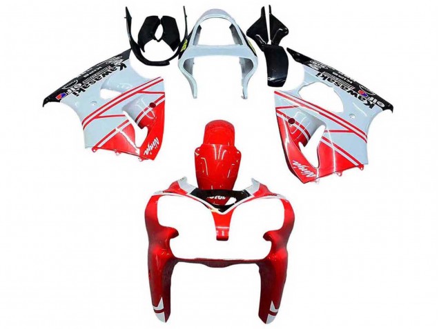 2000-2002 Kawasaki ZX6R Motorcycle Fairings - White Red Black Canada for Sale