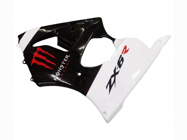 2000-2002 Kawasaki ZX6R Motorcycle Fairings - White Black Red Monster Canada for Sale