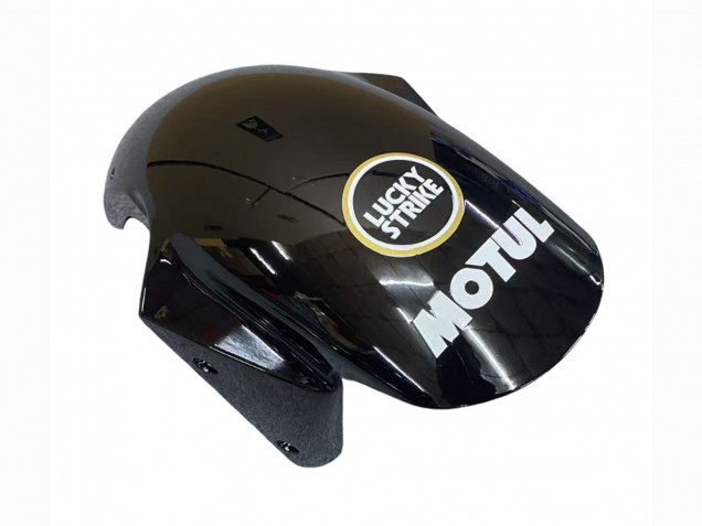 2003-2004 Kawasaki ZX6R Motorcycle Fairings - Glossy Black White Motul Lucky Strike Canada for Sale