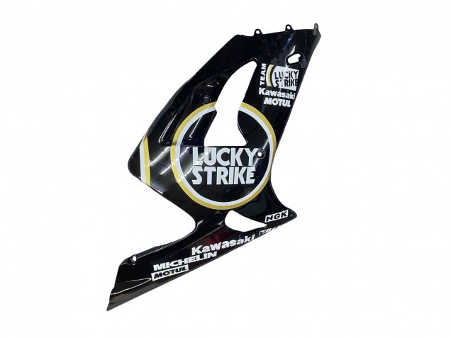 2003-2004 Kawasaki ZX6R Motorcycle Fairings - Glossy Black White Motul Lucky Strike Canada for Sale