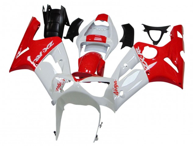 2003-2004 Kawasaki ZX6R Motorcycle Fairings - White Red Canada for Sale