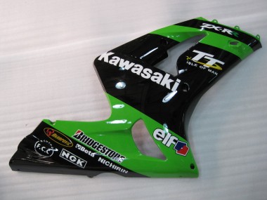 2003-2004 Kawasaki ZX6R Motorcycle Fairings - Green Black Elf Bridgestone Canada for Sale