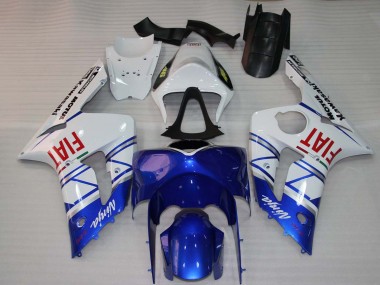 2003-2004 Kawasaki ZX6R Motorcycle Fairings - White Blue Red Fiat Canada for Sale