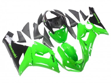2005-2006 Kawasaki ZX6R Motorcycle Fairings - Green Black Ninja Canada for Sale