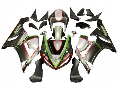 2005-2006 Kawasaki ZX6R Motorcycle Fairings - Black Silver Green Red K-26 Canada for Sale