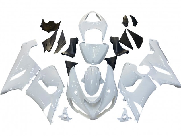 2005-2006 Kawasaki ZX6R Motorcycle Fairings - White Canada for Sale