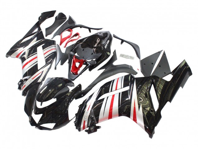 2007-2008 Kawasaki ZX6R Motorcycle Fairings - Black Silver Red Ninja Canada for Sale