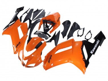 2007-2008 Kawasaki ZX6R Motorcycle Fairings - Orange Black Ninja Canada for Sale